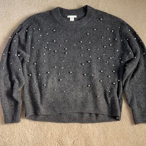 H&M Grey Sweater with Beading